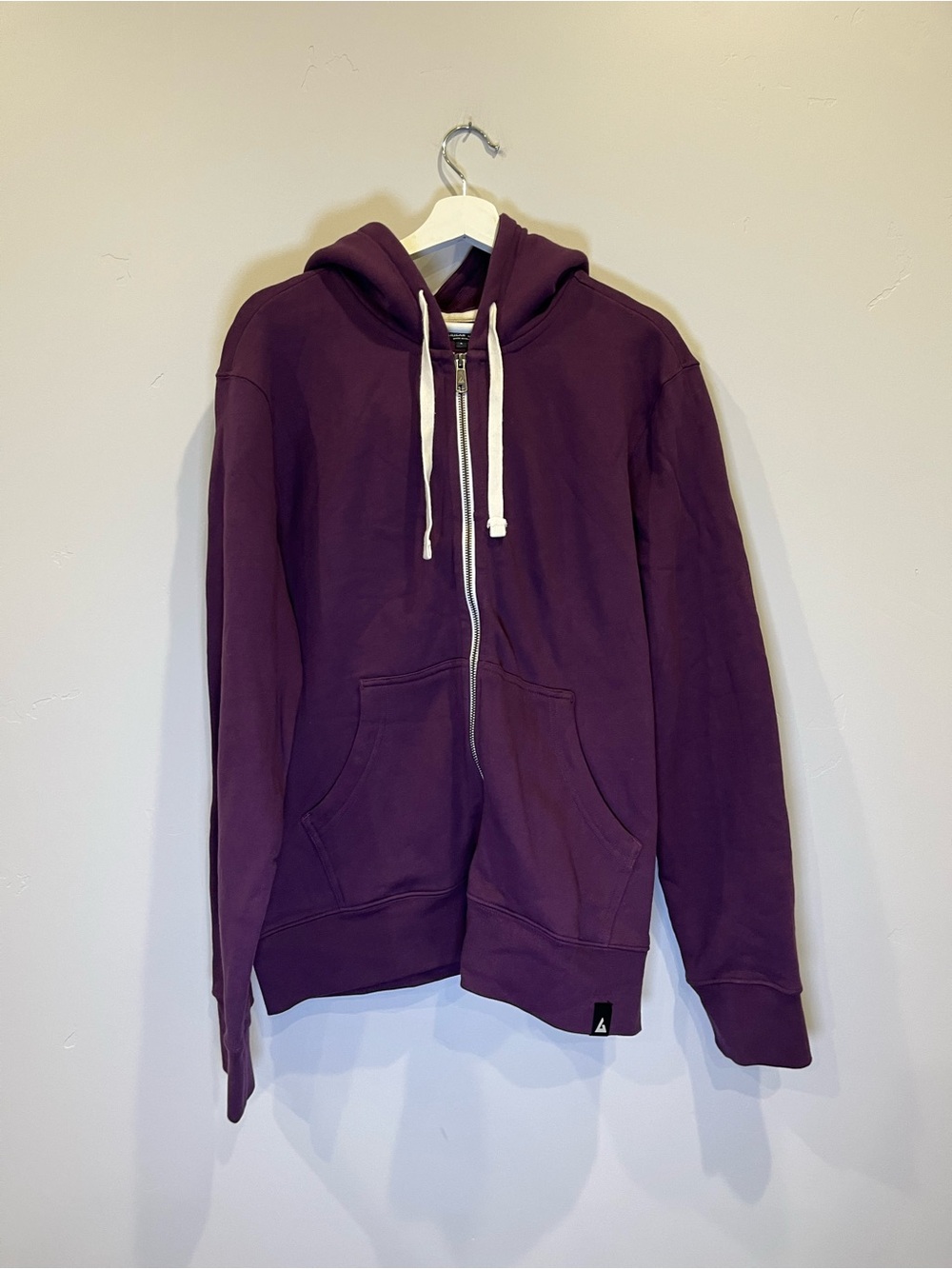 NWOT American Giant Plum Full-Zip Hoodie with White Drawcords